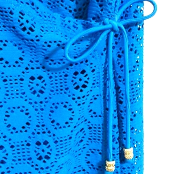 ISLANDER ROYAL BLUE MESH SWIMSUIT COVERUP SZ LARGE - Picture 3 of 10